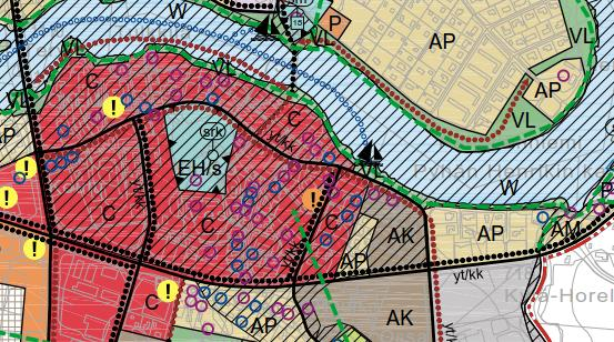 Osayleiskaavaehdotuksessa suunnittelualueelle on osoitettu: Keskustatoimintojen alue (C). Alue on tarkoitettu asemakaavoitettavaksi. Taajamakuvan kannalta arvokas rakennus tai rakennusryhmä.