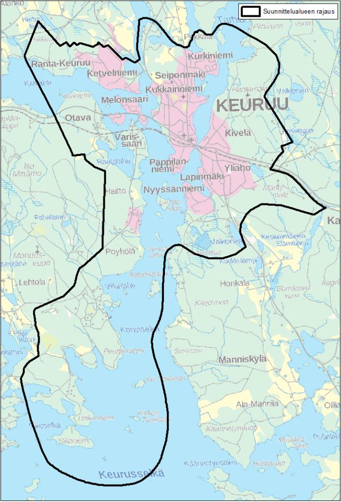 Tämä osallistumis- ja arviointisuunnitelma koskee Keuruun keskustaajaman oikeusvaikutteisen osayleiskaavan laatimistyötä.