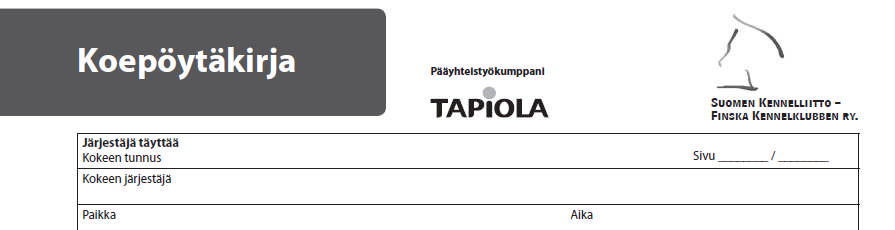 Kokeen tunnusta (järj. valittavissa) tulisi käyttää, kun on useita saman koemuodon pöytäkirjoja käsittelyssä (esim.