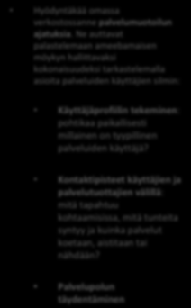 2) PIIRRÄ PALVELUPOLKU ESIIN Hyödyntäkää omassa verkostossanne palvelumuotoilun ajatuksia.