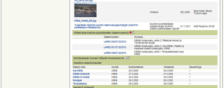 D Tulvavahinkotietojen (valtion ja vakuutusyhtiöt) esittäminen esiintyneiden tulvien yhteydessä.