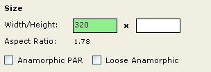 KUVAN KOKO JA MUOTO Jos et kirjoita kokoa kuva-asetuksiin (Picture Settings), Handbrake pyrkii valitsemaan sopivimman koon.