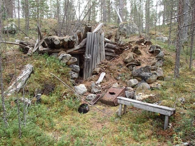 36 Rakennuksen 1 jäännös kuvattuna pohjoiseen.