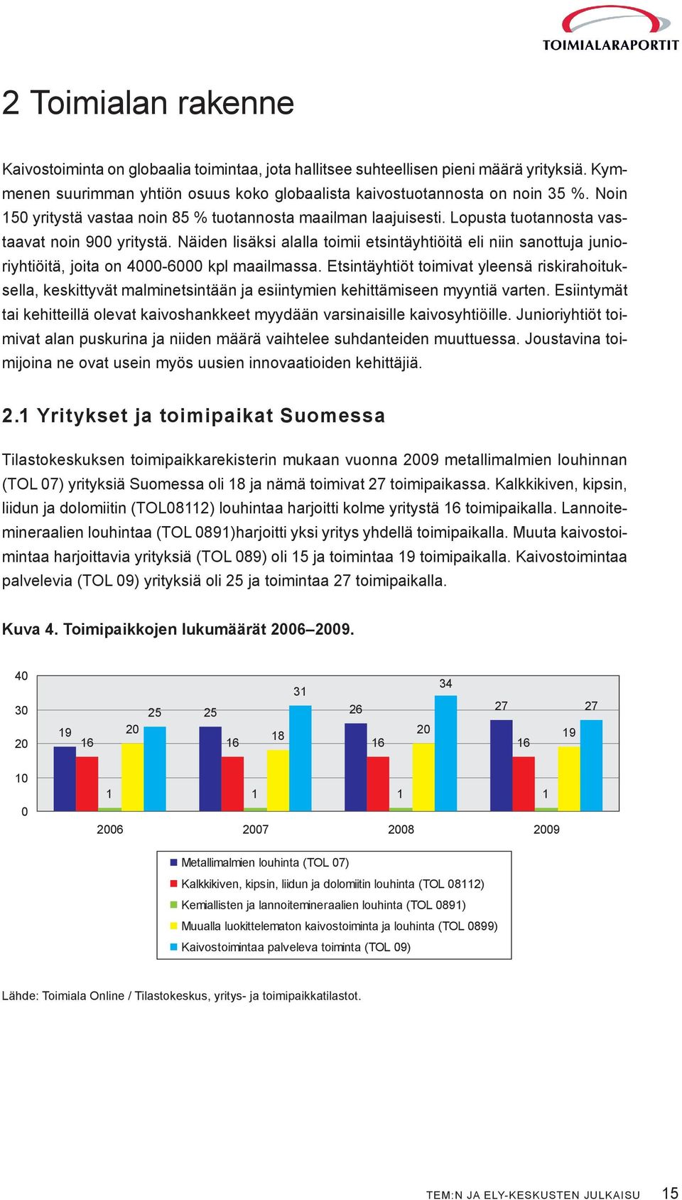 Näiden lisäksi alalla toimii etsintäyhtiöitä eli niin sanottuja junioriyhtiöitä, joita on 4000-6000 kpl maailmassa.