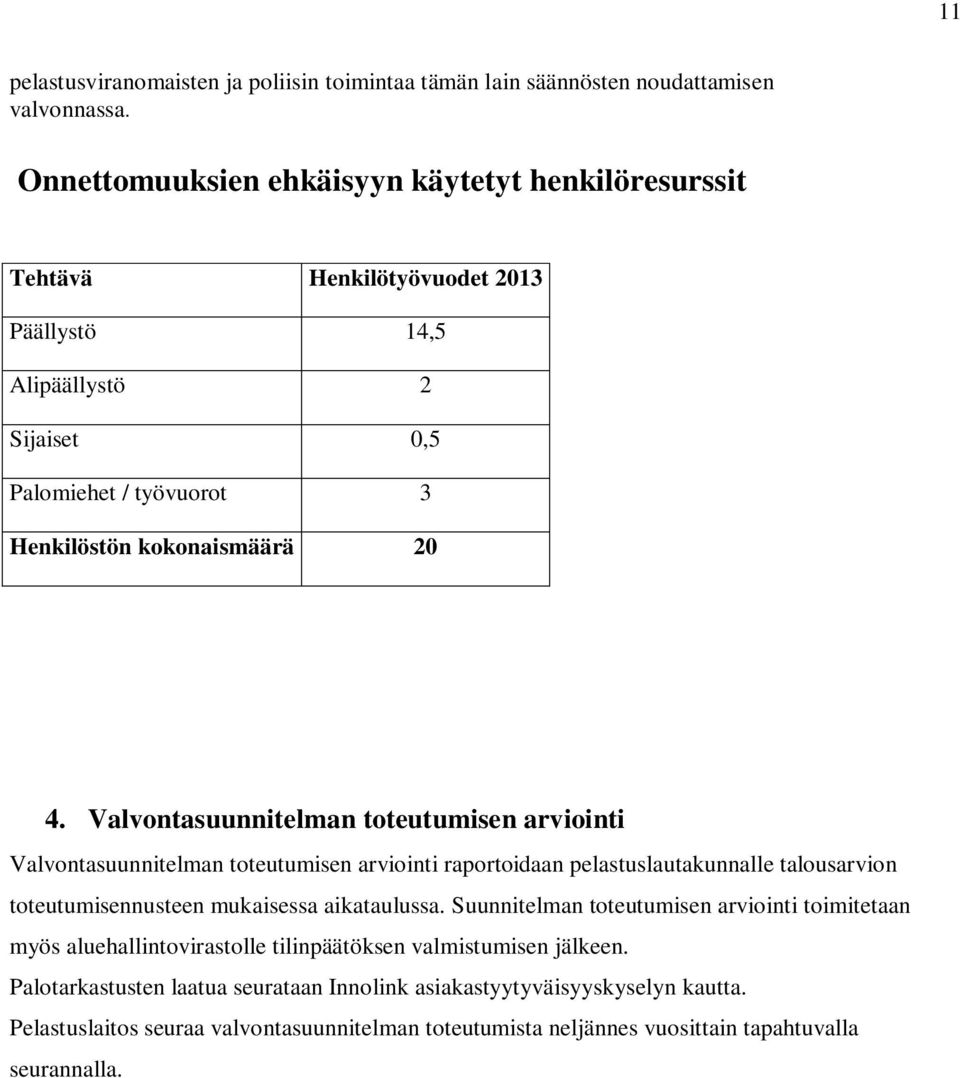 Valvontasuunnitelman toteutumisen arviointi Valvontasuunnitelman toteutumisen arviointi raportoidaan pelastuslautakunnalle talousarvion toteutumisennusteen mukaisessa aikataulussa.