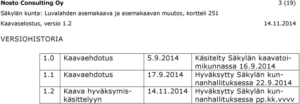 9.2014 1.2 Kaava hyväksymiskäsittelyyn 14.11.