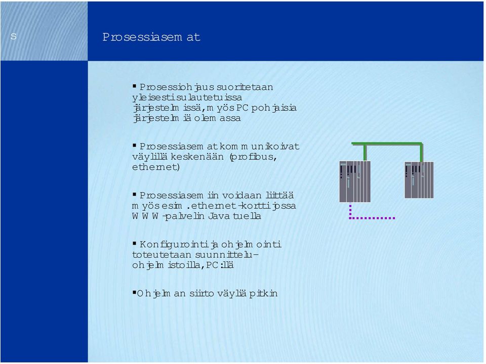 ethernet) Prosessiasem iin voidaan liittää myös esim.