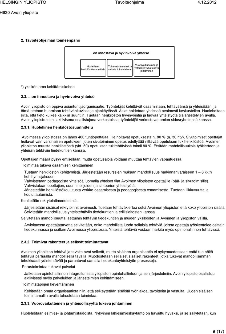 kehittämiskohde 2.3....on innostava ja hyvinvoiva yhteisö Avoin yliopisto on oppiva asiantuntijaorganisaatio.