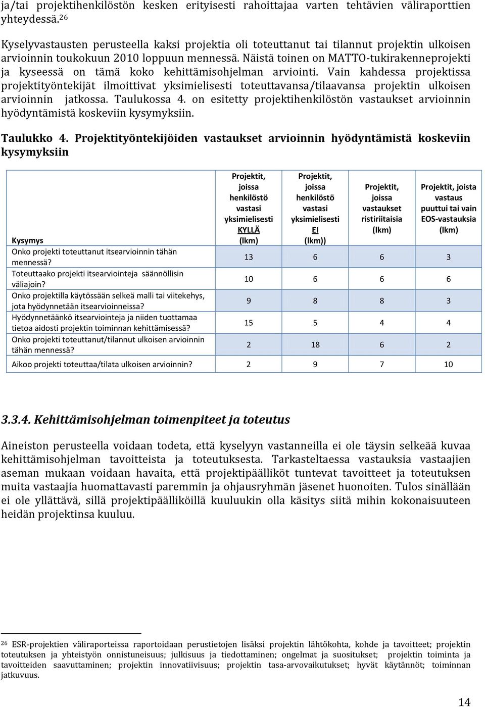Näistä toinen on MATTO-tukirakenneprojekti ja kyseessä on tämä koko kehittämisohjelman arviointi.
