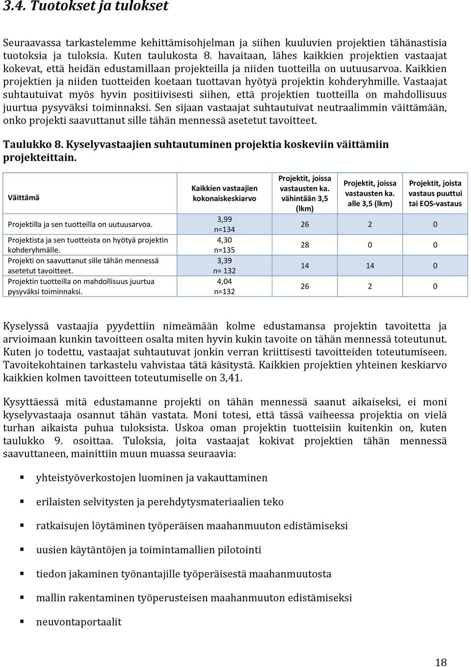 Kaikkien projektien ja niiden tuotteiden koetaan tuottavan hyötyä projektin kohderyhmille.
