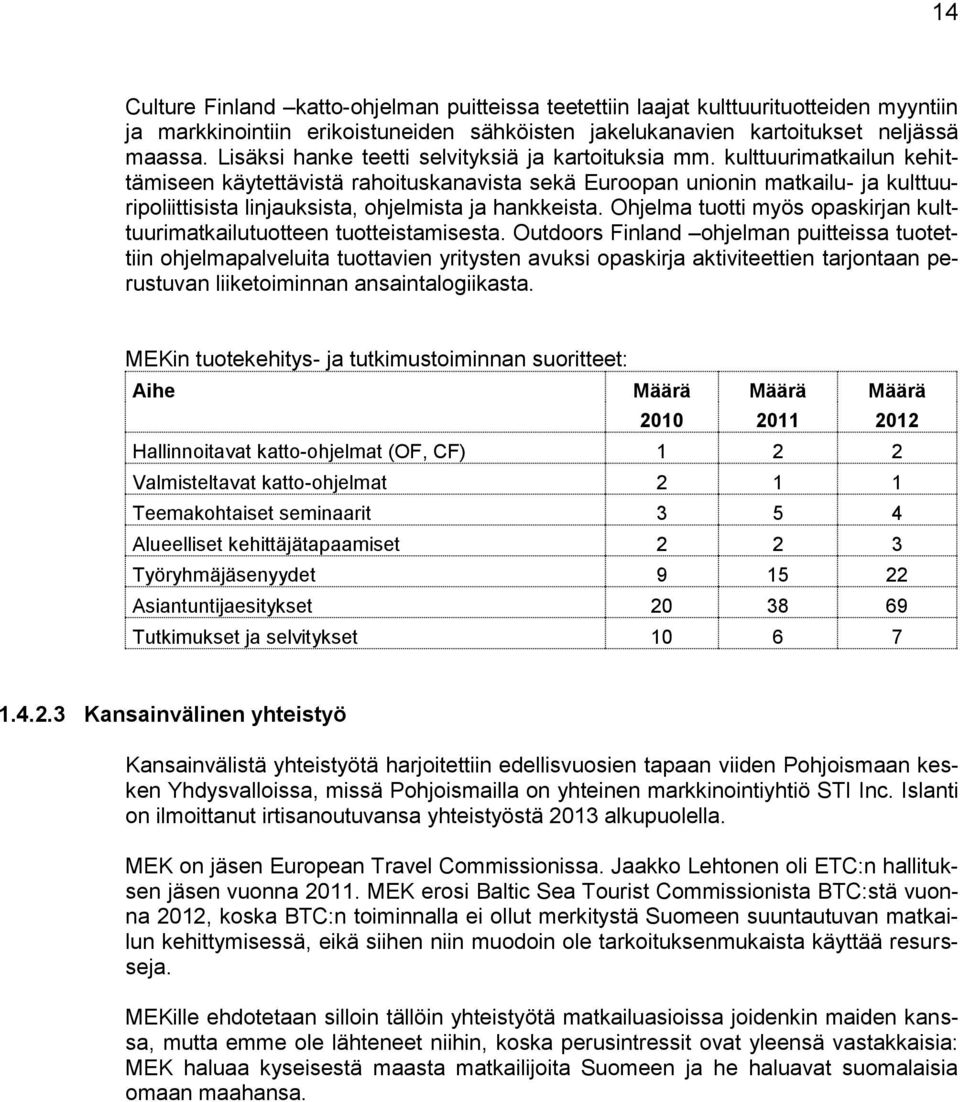 kulttuurimatkailun kehittämiseen käytettävistä rahoituskanavista sekä Euroopan unionin matkailu- ja kulttuuripoliittisista linjauksista, ohjelmista ja hankkeista.