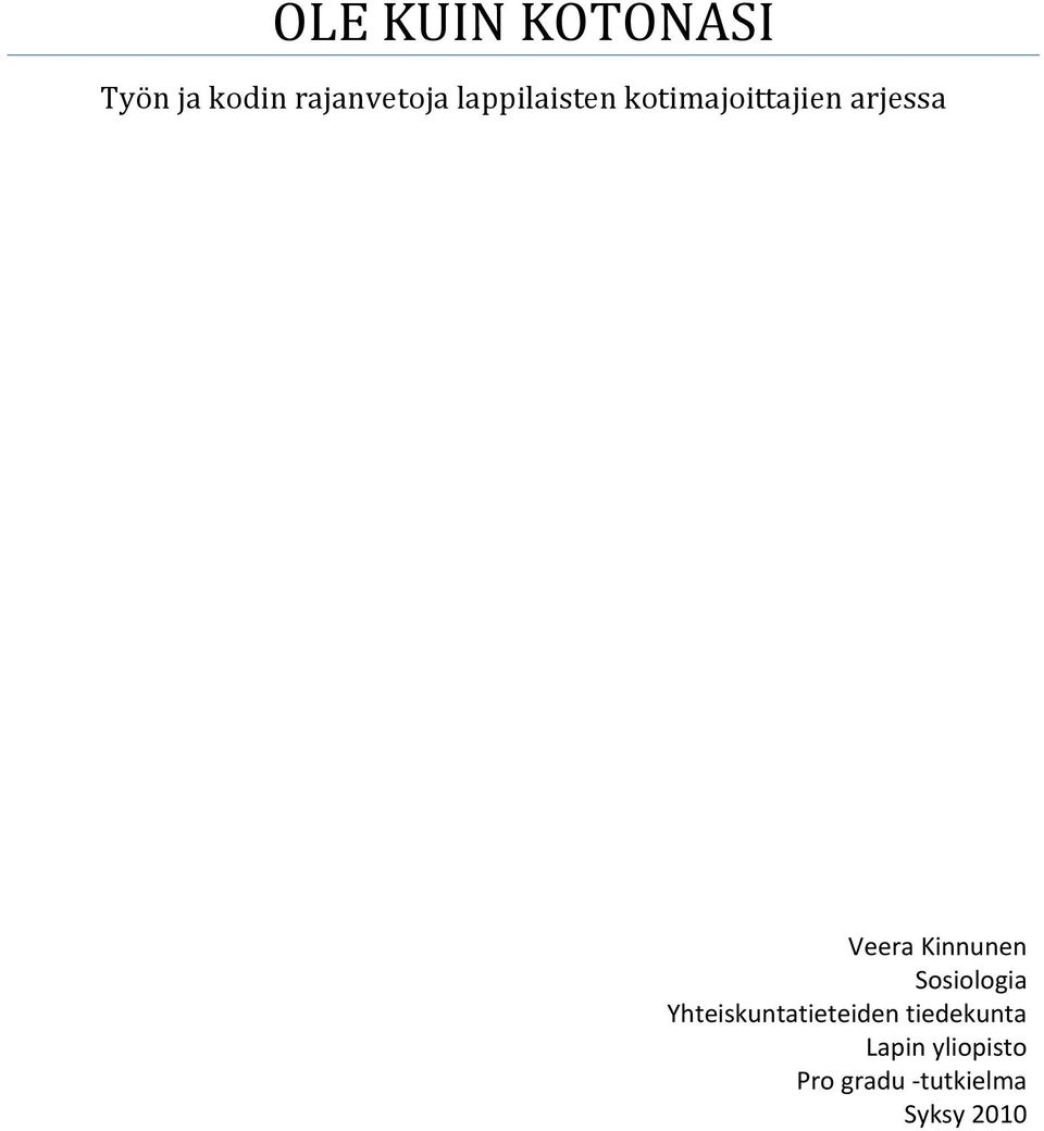 Kinnunen Sosiologia Yhteiskuntatieteiden