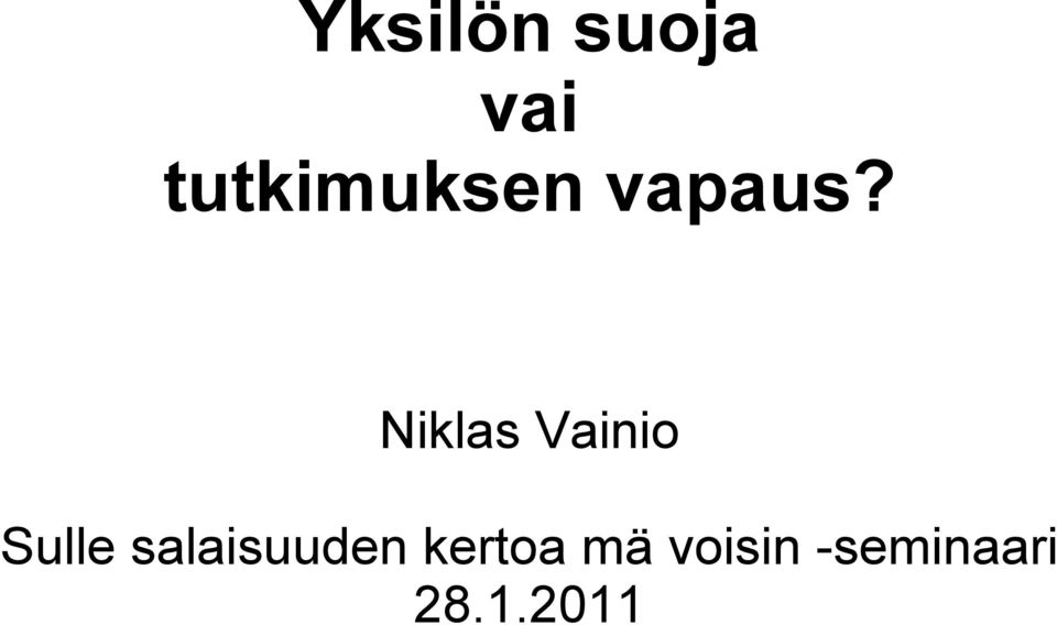Niklas Vainio Sulle