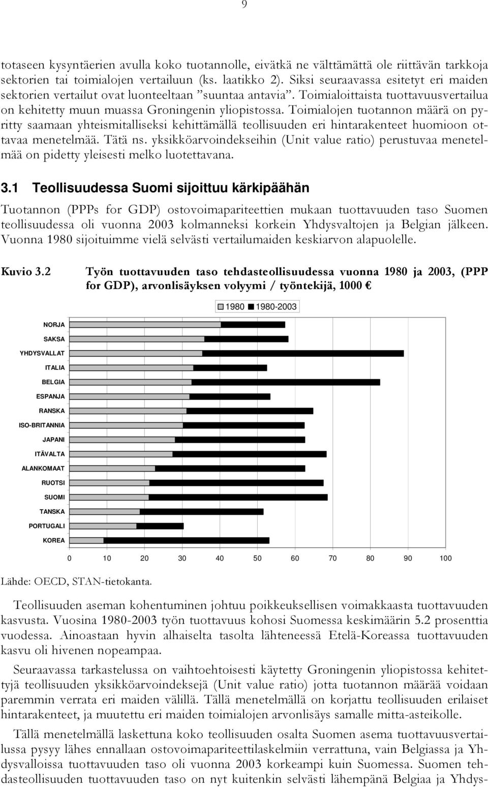 Toimialojen tuotannon määrä on pyritty saamaan yhteismitalliseksi kehittämällä teollisuuden eri hintarakenteet huomioon ottavaa menetelmää. Tätä ns.