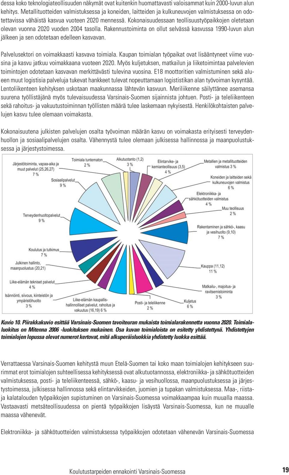 Kokonaisuudessaan teollisuustyöpaikkojen oletetaan olevan vuonna 2020 vuoden 2004 tasolla. Rakennustoiminta on ollut selvässä kasvussa 1990-luvun alun jälkeen ja sen odotetaan edelleen kasvavan.
