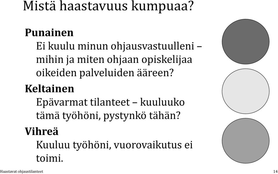 ohjaan opiskelijaa oikeiden palveluiden ääreen?