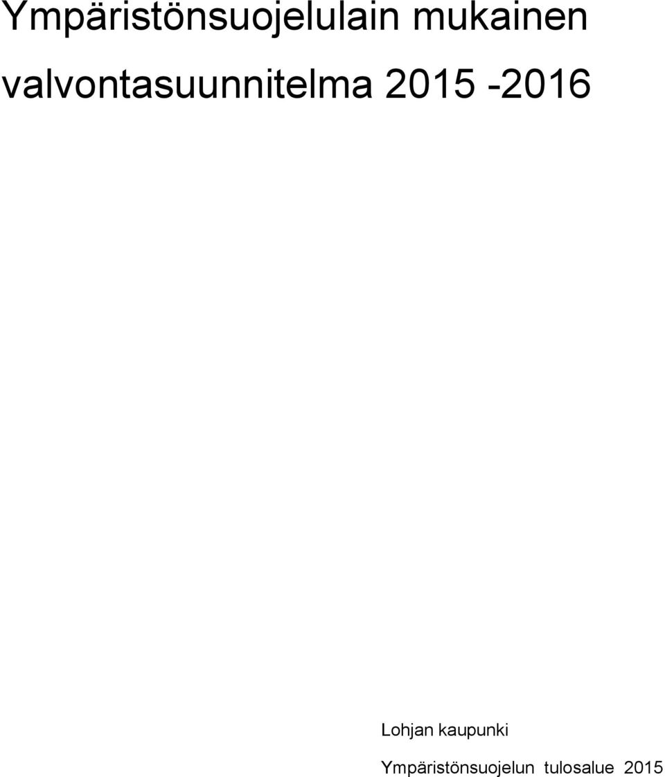 valvontasuunnitelma