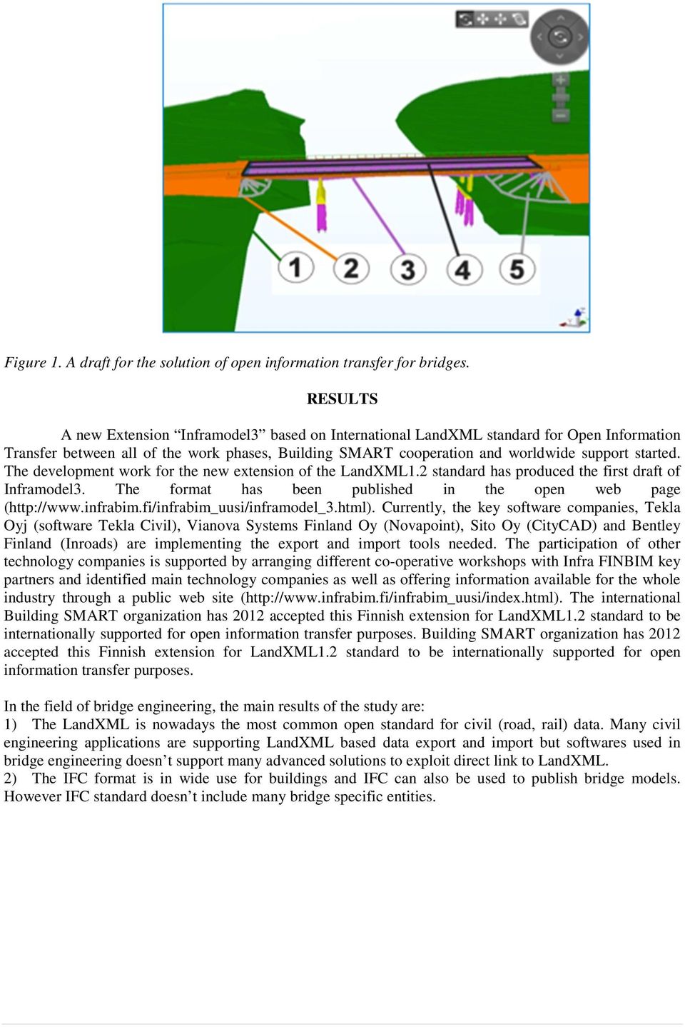 The development work for the new extension of the LandXML1.2 standard has produced the first draft of Inframodel3. The format has been published in the open web page (http://www.infrabim.