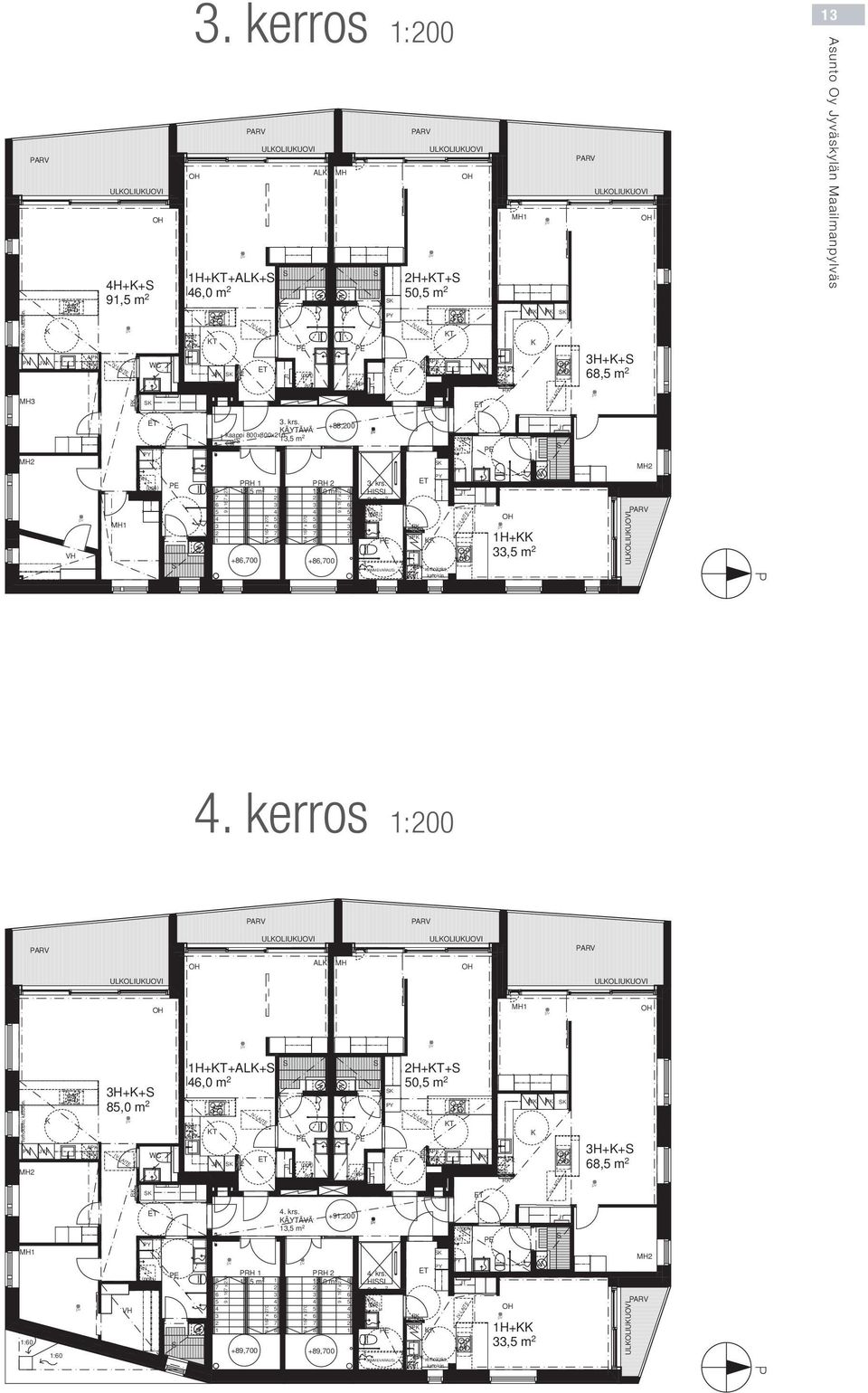 +,00 ÄYTÄVÄ kaappi 00x00x0 J, m PRH PRH, m,0 m 9 x x 0 9 x x 0 +,00 +,00 9 x x 0. krs. HII,0 m (AMMEVARAU) R JP APverhokisko, kattokiin. H+, m ULOLIUUOVI MH.