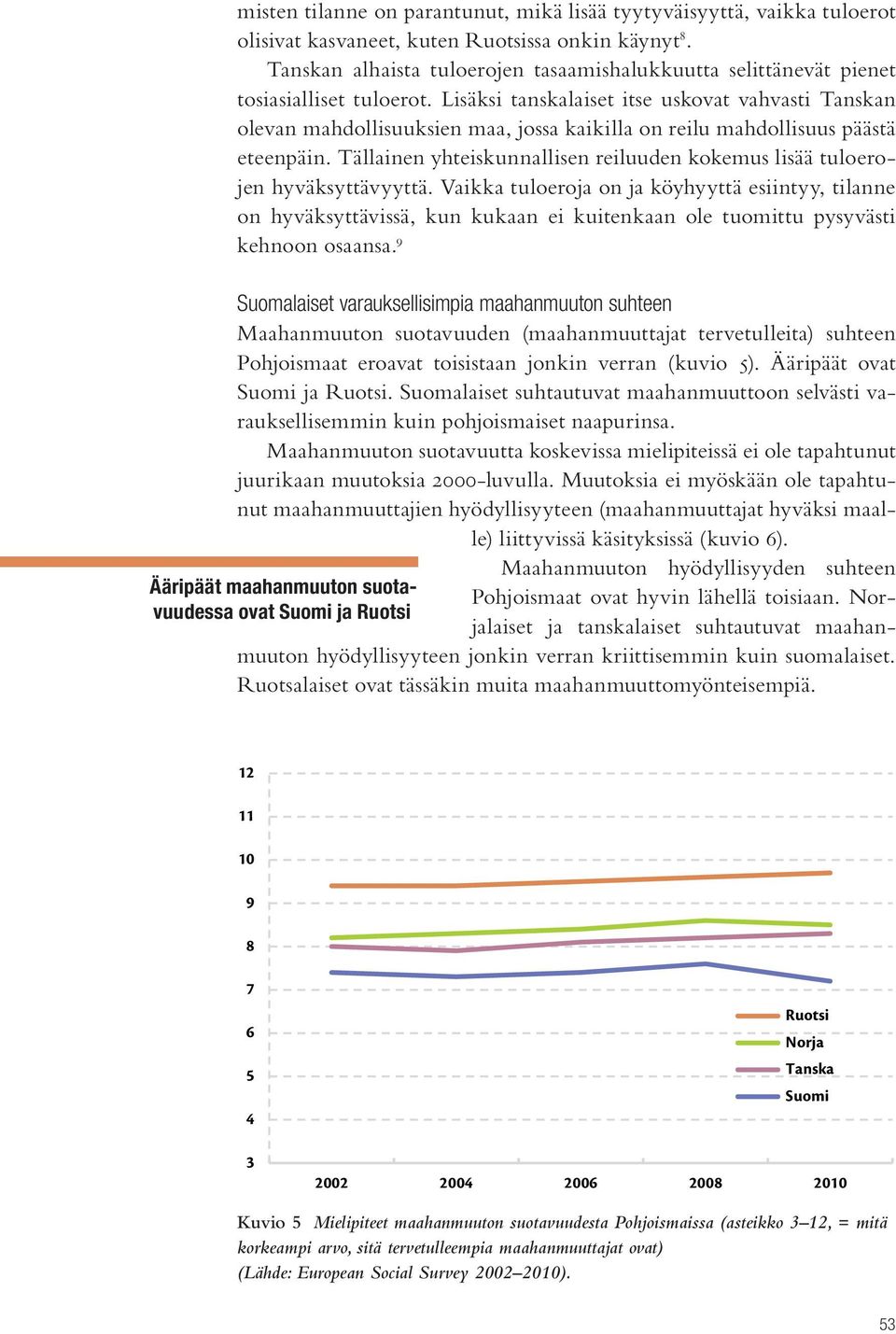 Lisäksi tanskalaiset itse uskovat vahvasti Tanskan olevan mahdollisuuksien maa, jossa kaikilla on reilu mahdollisuus päästä eteenpäin.
