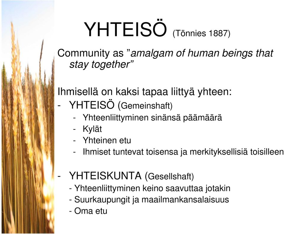 Kylät - Yhteinen etu - Ihmiset tuntevat toisensa ja merkityksellisiä toisilleen - YHTEISKUNTA