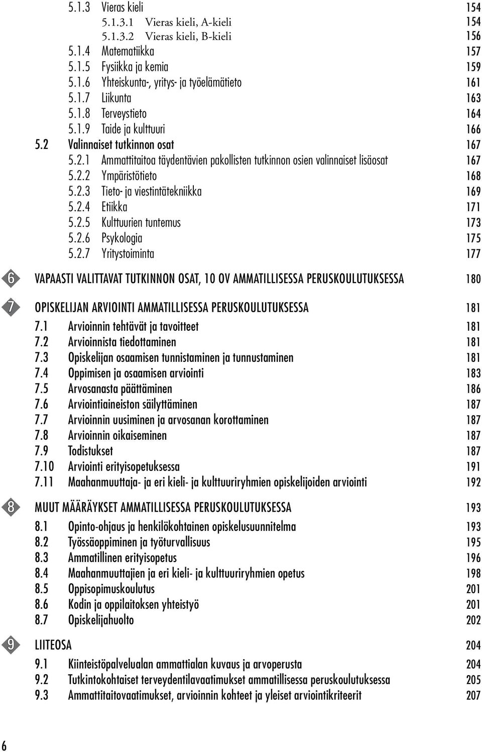 2.4 Etiikka 171 5.2.5 Kulttuurien tuntemus 173 5.2.6 Psykologia 175 5.2.7 Yritystoiminta 177 6 VAPAASTI VALITTAVAT TUTKINNON OSAT, 10 OV AMMATILLISESSA PERUSKOULUTUKSESSA 180 7 OPISKELIJAN ARVIOINTI AMMATILLISESSA PERUSKOULUTUKSESSA 181 7.