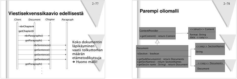 .. Koko dokumentin läpikäyminen vaatii tolkuttoman määrän etämetodikutsuja Huono malli!