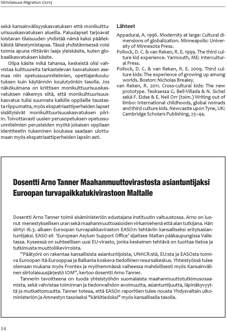 Olipa käsite mikä tahansa, keskeistä olisi vahvistaa kulttuureita tarkastelevan kasvatuksen asemaa niin opetussuunnitelmien, opettajankoulutuksen kuin käytännön koulutyönkin tasolla.