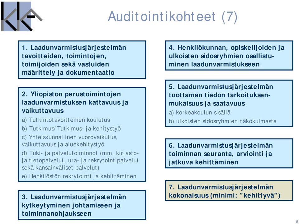 aluekehitystyö d) Tuki- ja palvelutoiminnot (mm. kirjastoja tietopalvelut, ura- ja rekrytointipalvelut sekä kansainväliset palvelut) e) Henkilöstön rekrytointi ja kehittäminen 3.