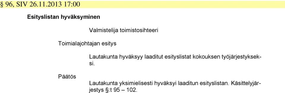 Valmistelija toimistosihteeri Lautakunta hyväksyy laaditut