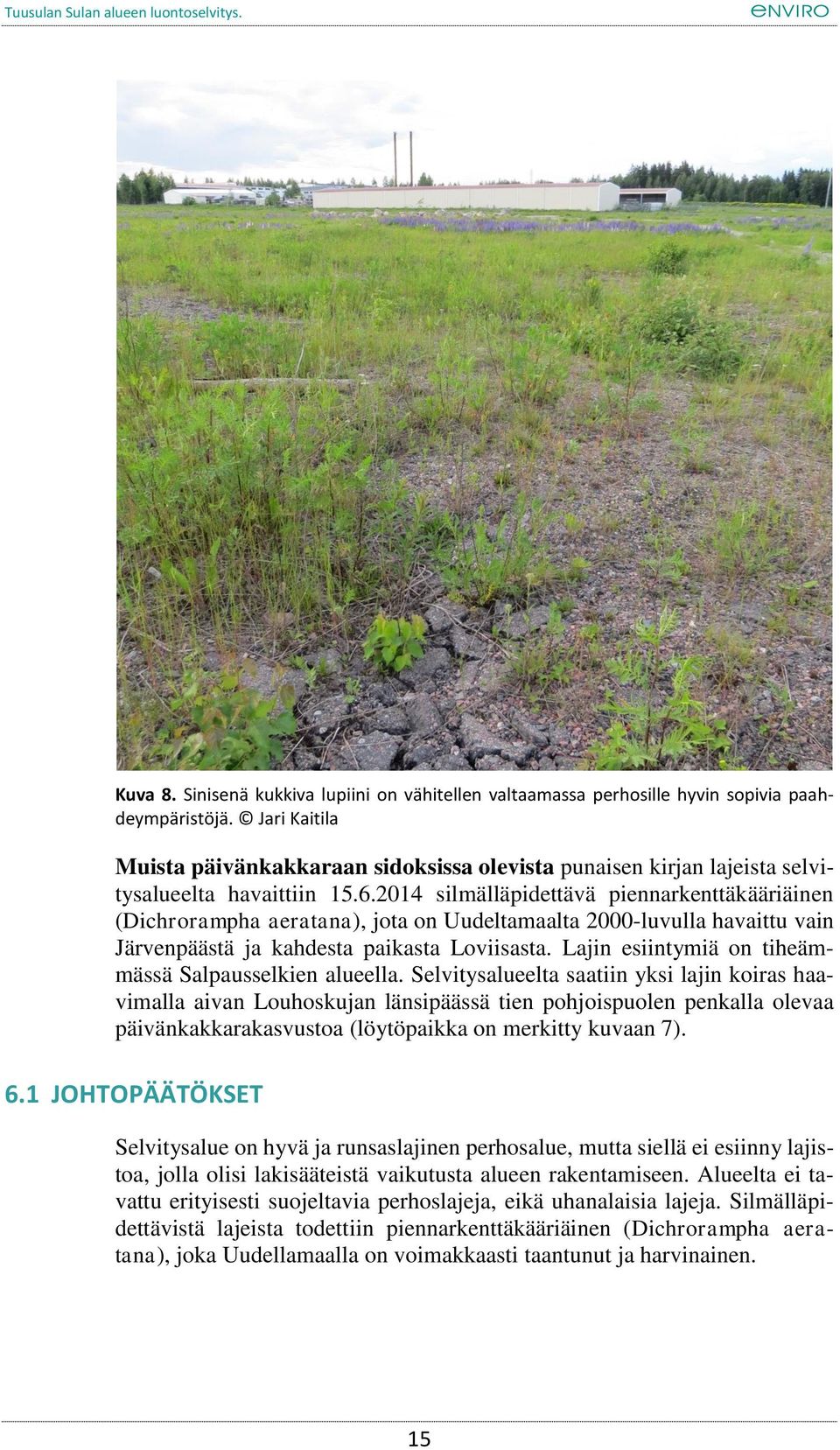 2014 silmälläpidettävä piennarkenttäkääriäinen (Dichrorampha aeratana), jota on Uudeltamaalta 2000-luvulla havaittu vain Järvenpäästä ja kahdesta paikasta Loviisasta.