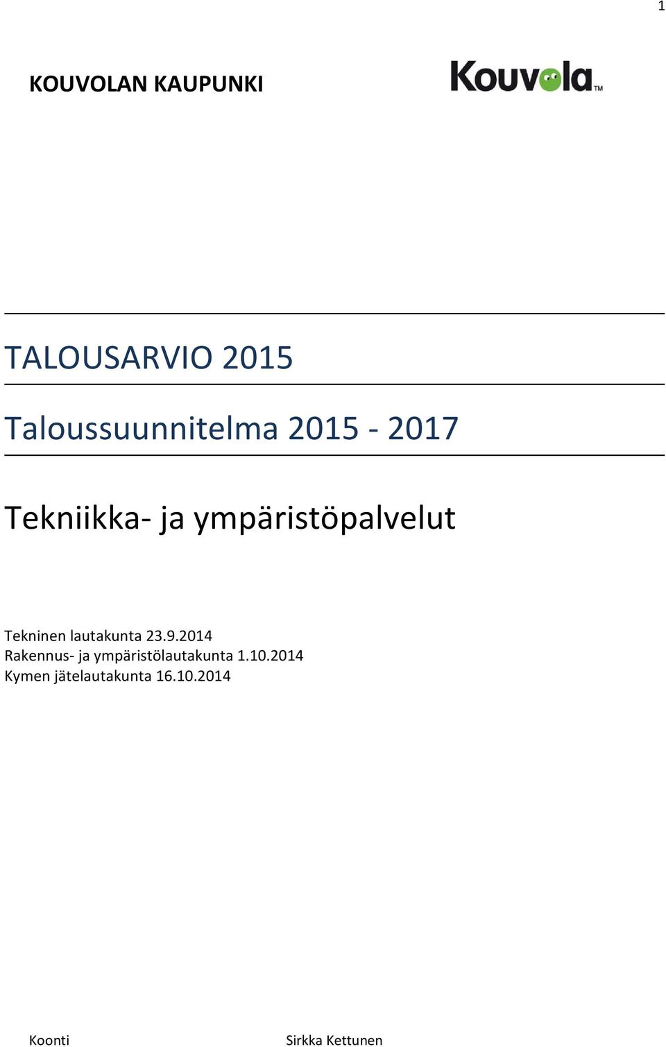 ympäristöpalvelut Tekninen lautakunta 23.9.