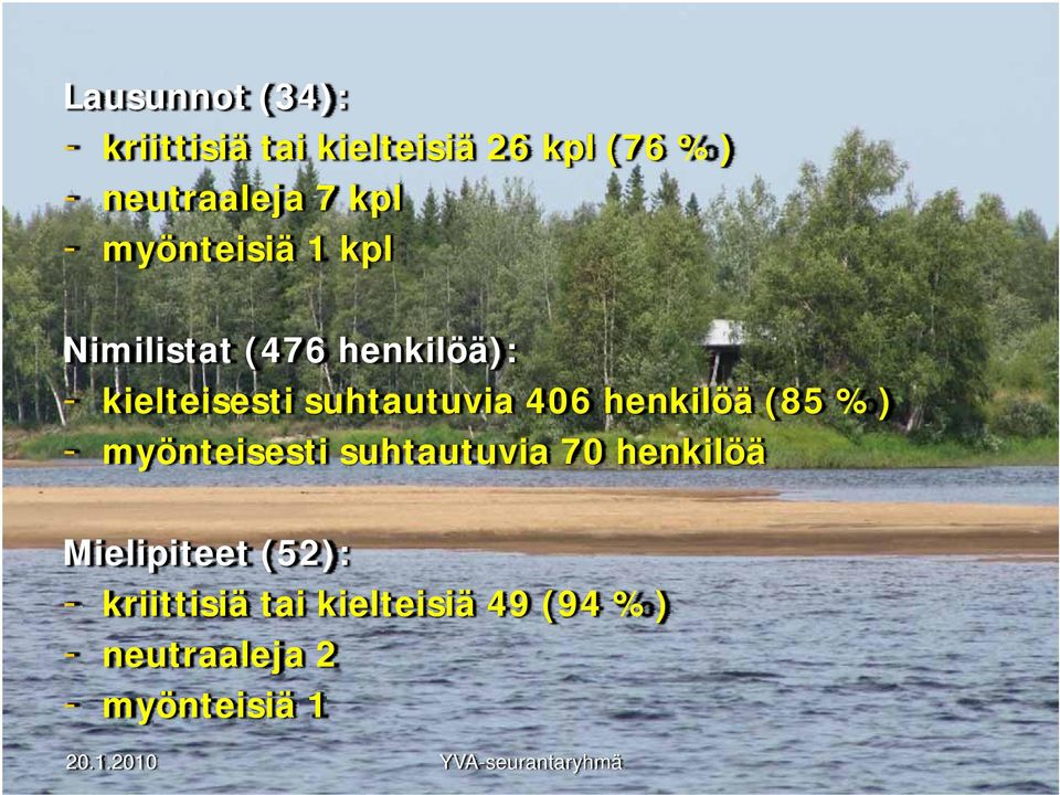 suhtautuvia 406 henkilöä (85 %) - myönteisesti suhtautuvia 70 henkilöä
