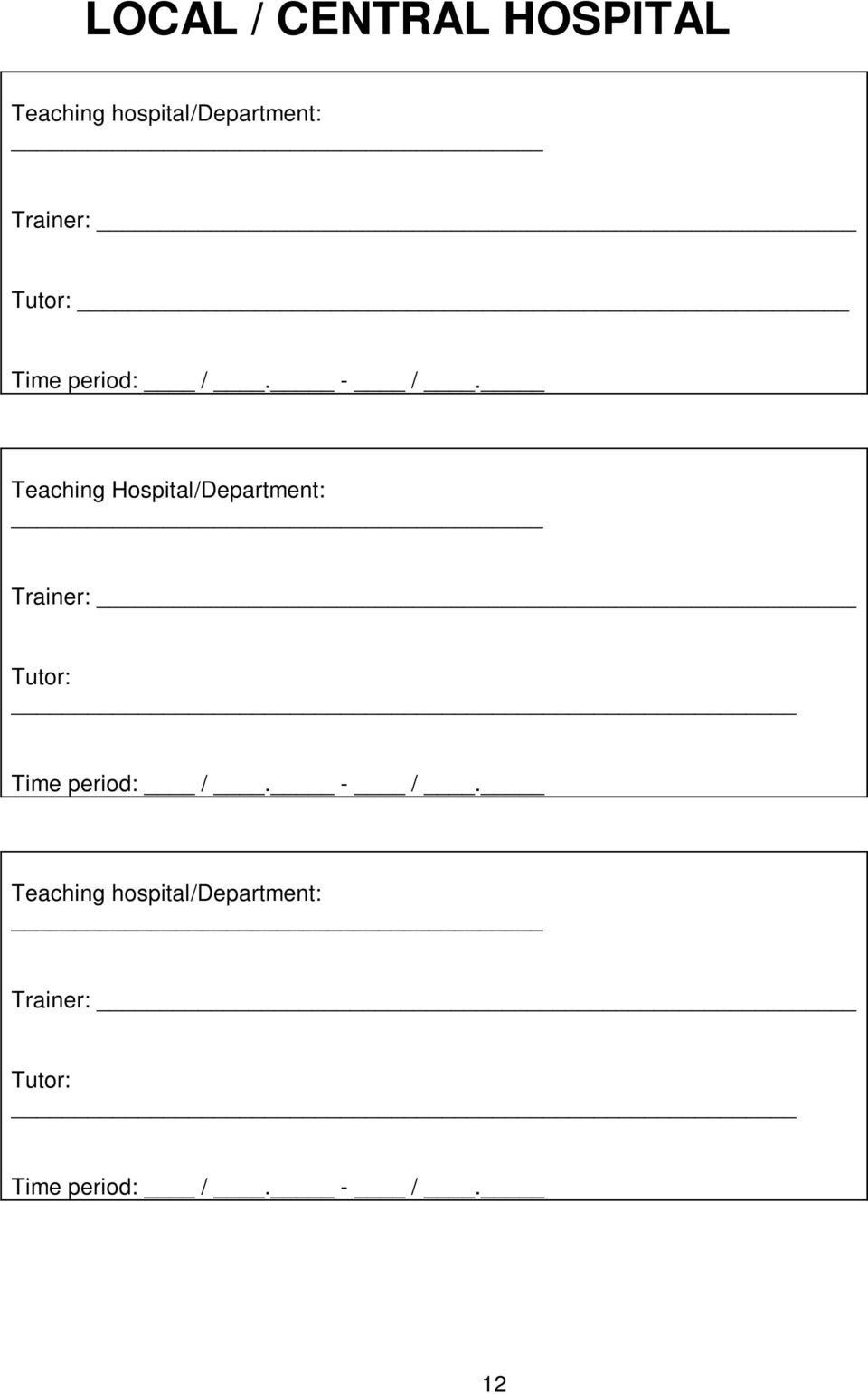 Teaching Hospital/Department:  Teaching