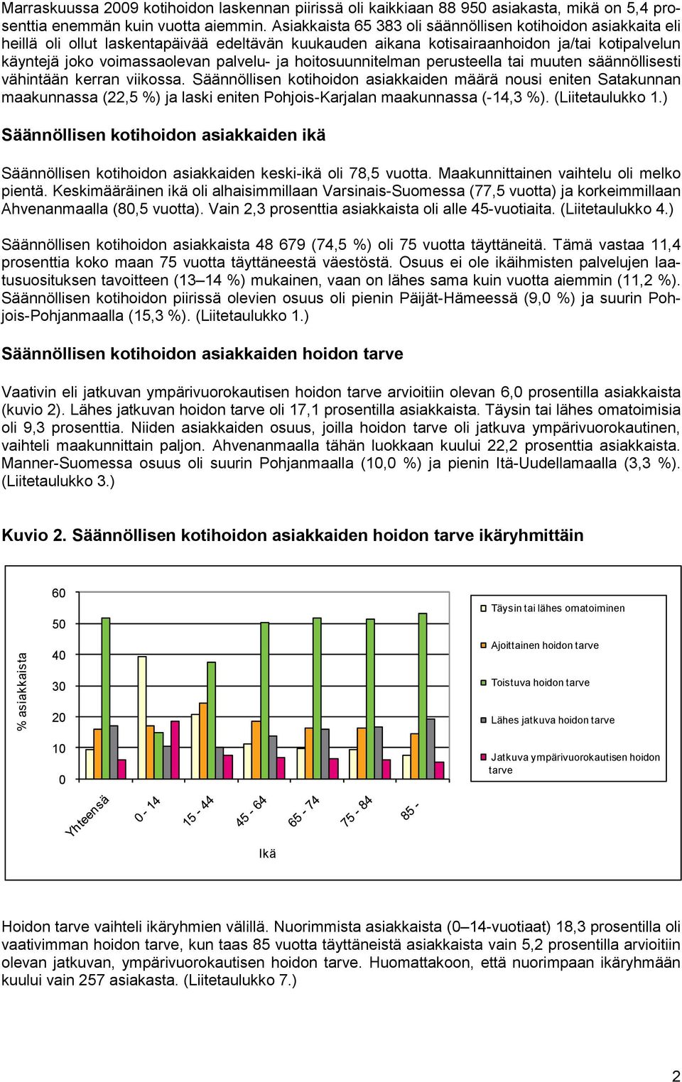 hoitosuunnitelman perusteella tai muuten säännöllisesti vähintään kerran viikossa.