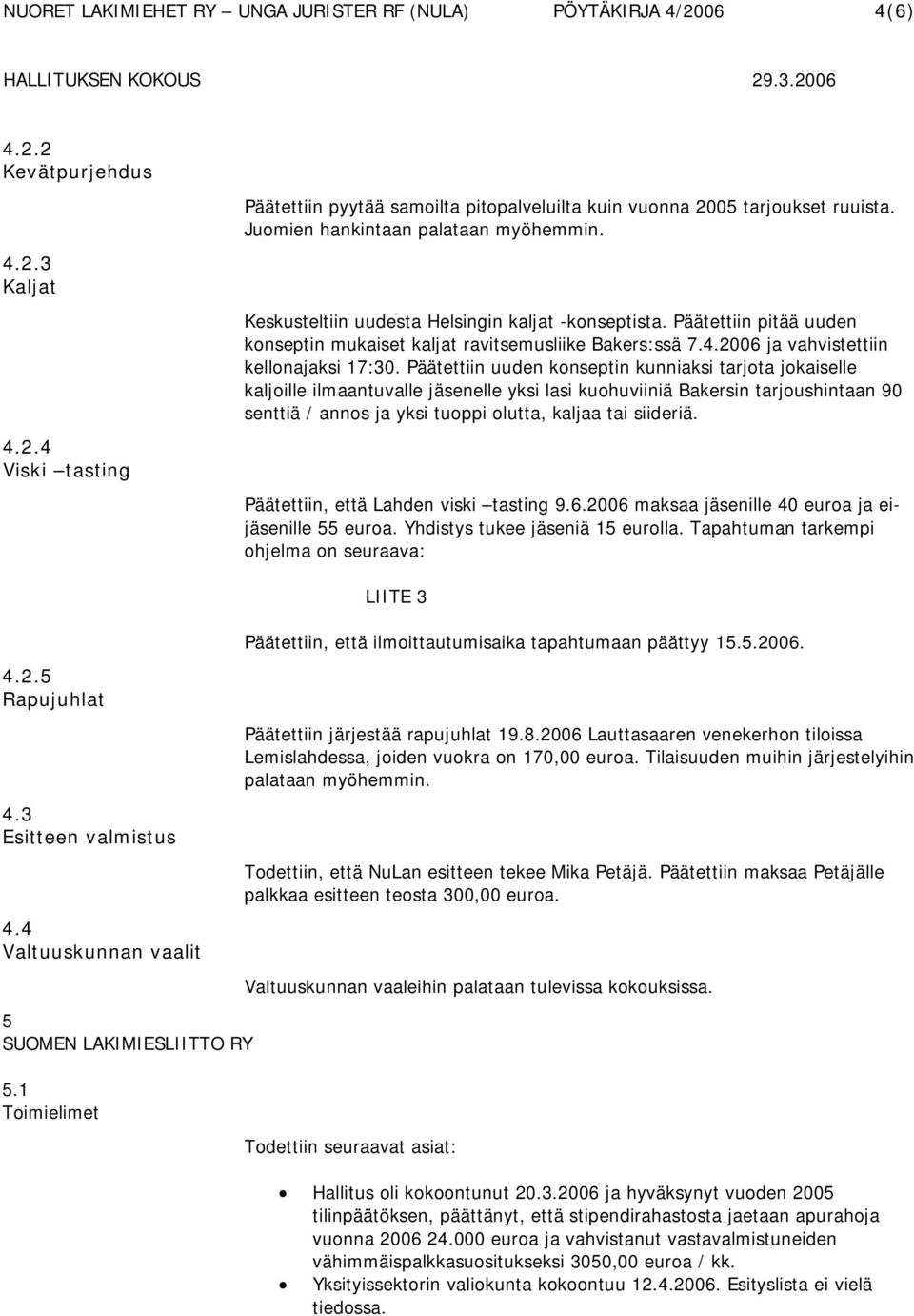 Päätettiin uuden konseptin kunniaksi tarjota jokaiselle kaljoille ilmaantuvalle jäsenelle yksi lasi kuohuviiniä Bakersin tarjoushintaan 90 senttiä / annos ja yksi tuoppi olutta, kaljaa tai siideriä.