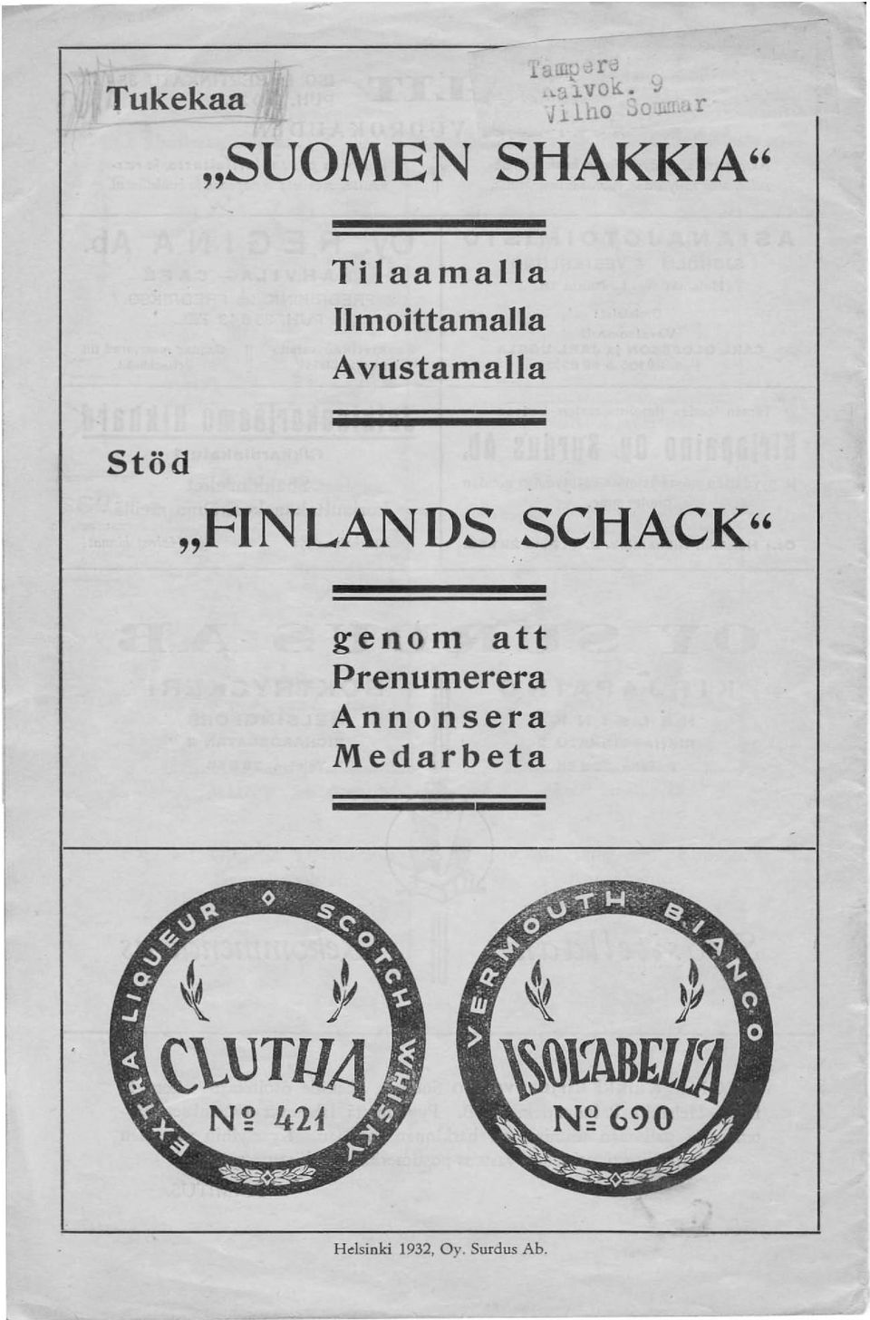 "FINLANDS SCHACK" genom att Prenumerera Annonsera