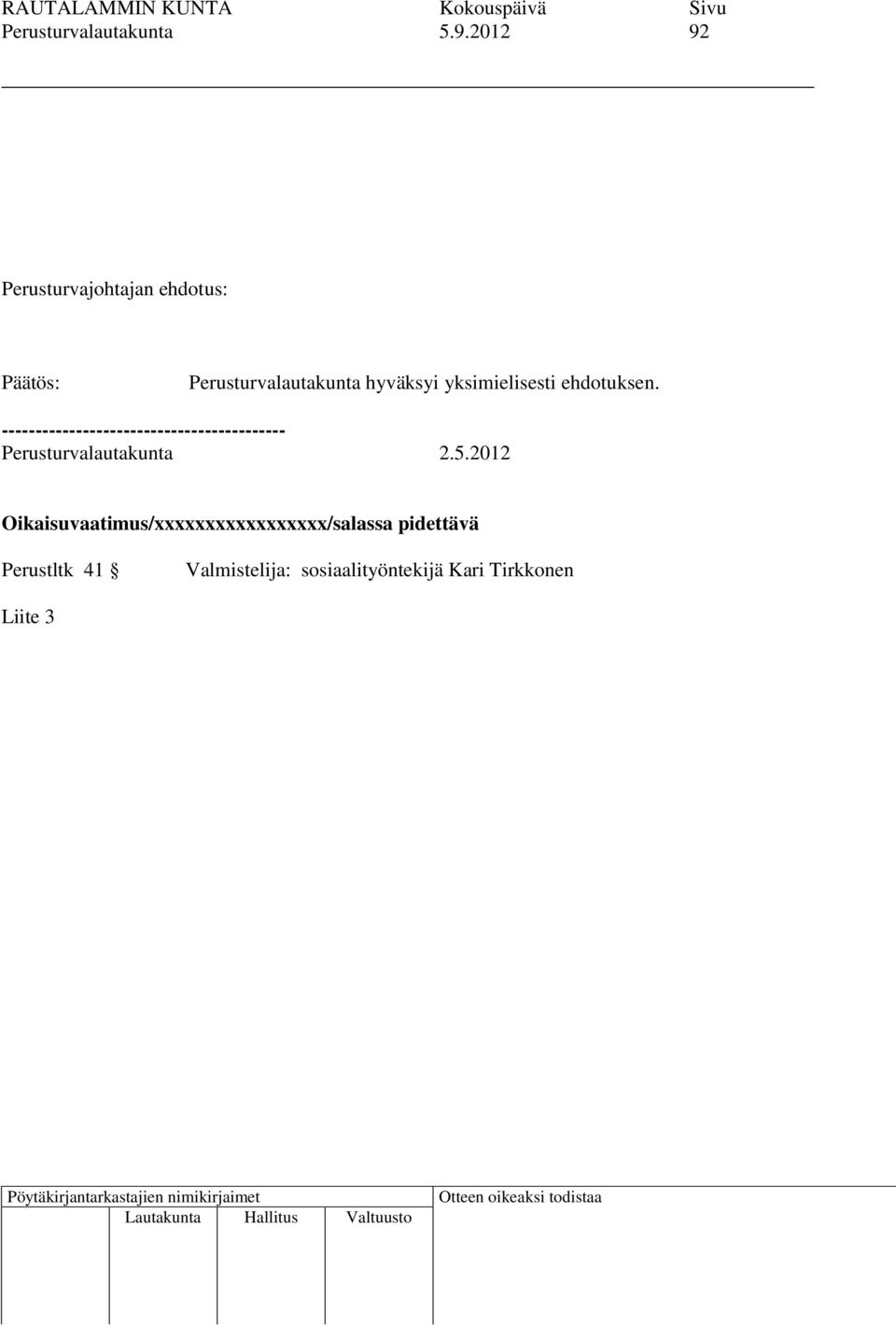 Perusturvalautakunta 2.5.