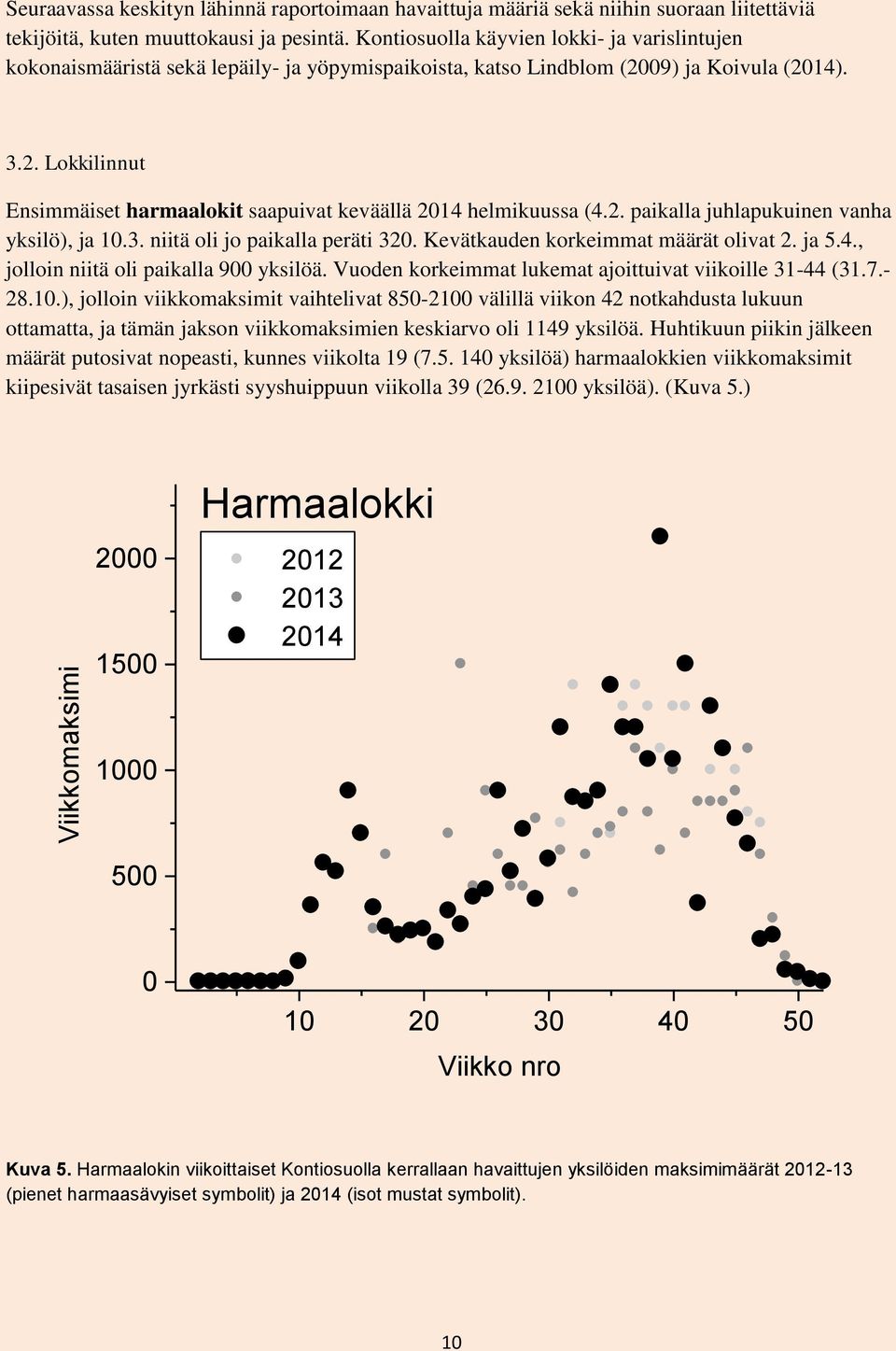 2. paikalla juhlapukuinen vanha yksilö), ja 10.3. niitä oli jo paikalla peräti 320. Kevätkauden korkeimmat määrät olivat 2. ja 5.4., jolloin niitä oli paikalla 900 yksilöä.