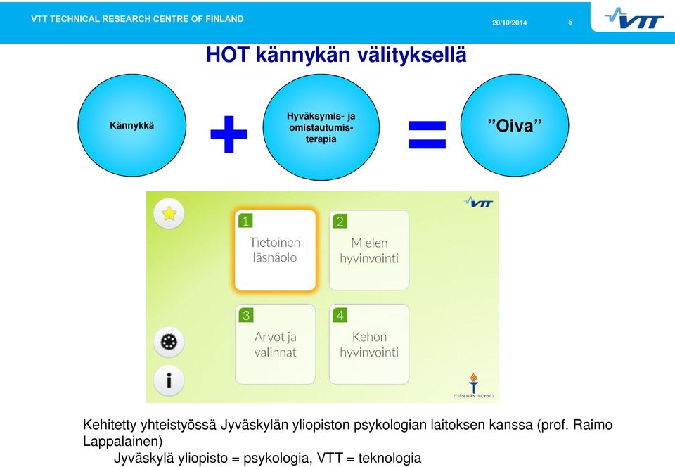 Jyväskylän yliopiston psykologian laitoksen kanssa (prof.