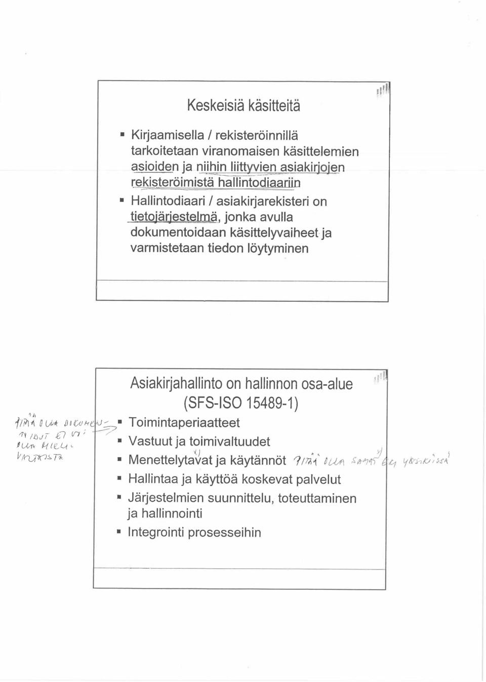 /öytyminen Asiakirjahallinto on hallinnon osa-alue i~l' (SFS-ISO 15489-1) 11ÍÌ1~1 00U /JUCAJl-tíJ/ Toimintaperiaatteet, --- 'Í / - j ( Vì / /' P u-bj~ (f-lt c Vastuut ja