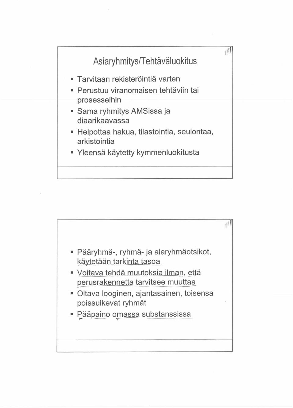 kymmenluokitusta,f~' Pääryhmä-, ryhmä- ja alaryhmäotsikot,.