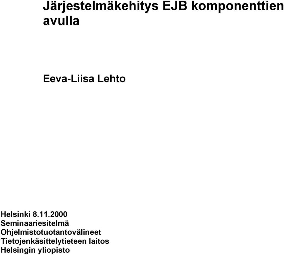 2000 Seminaariesitelmä