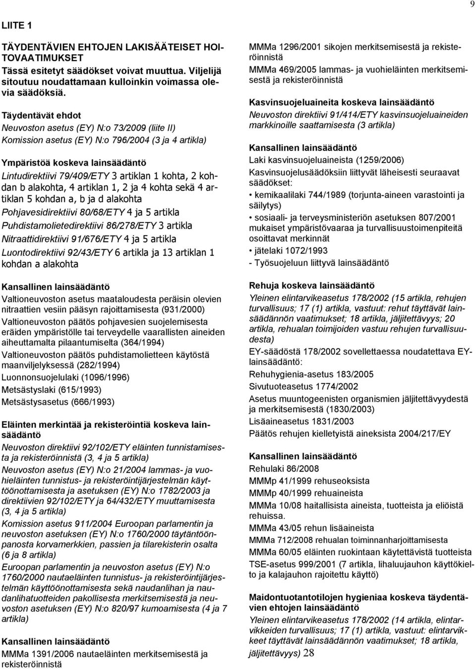 kohdan b alakohta, 4 artiklan 1, 2 ja 4 kohta sekä 4 artiklan 5 kohdan a, b ja d alakohta Pohjavesidirektiivi 80/68/ETY 4 ja 5 artikla Puhdistamolietedirektiivi 86/278/ETY 3 artikla