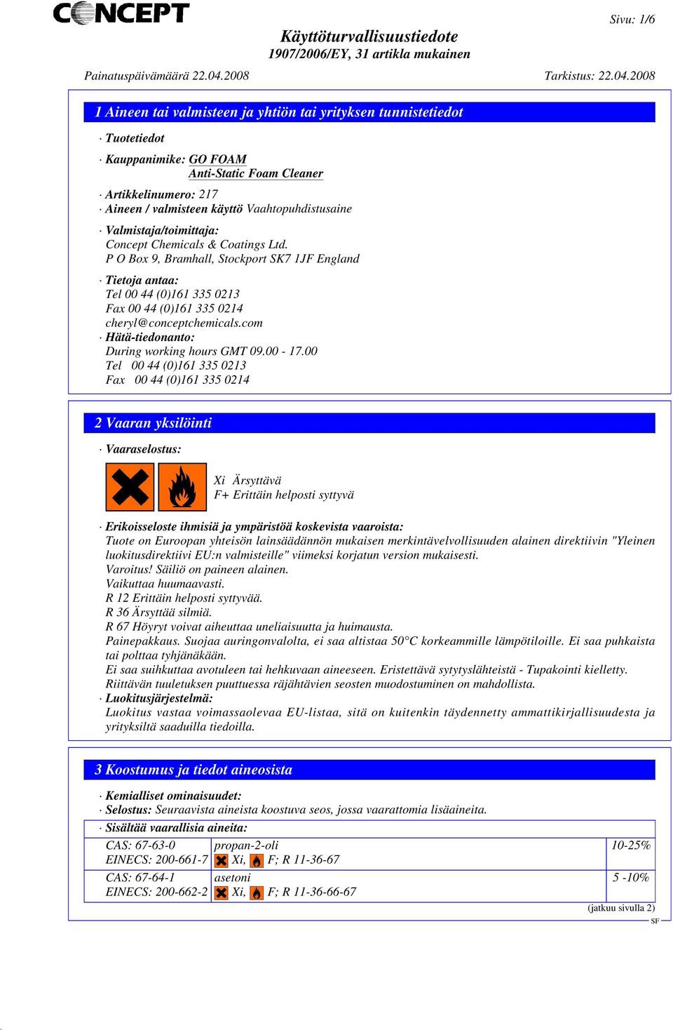 com Hätä-tiedonanto: During working hours GMT 09.00-17.