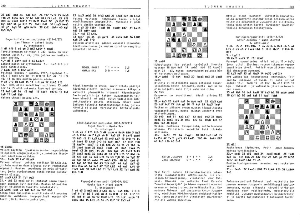 ottelupeli d4 Rf6 2 e4 e6 3 Rf3 Lb4+ 4 Rbd2 TavaLLisempaan siirtoon 4 Ld2 Salovon vastannut usein 4.- e5, joka johtaa monimutkaiseen peliin. 4.- d5 5 Da4+ Re6 6 a3 Lxd2+ Lähettiparin säilyttäminen 6.