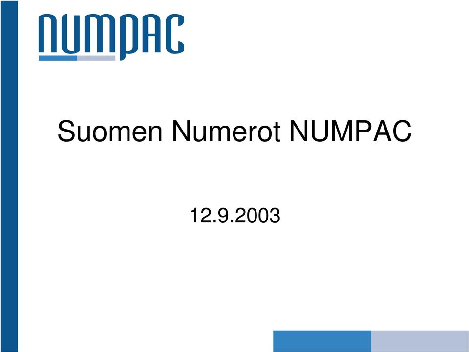 NUMPAC 12.