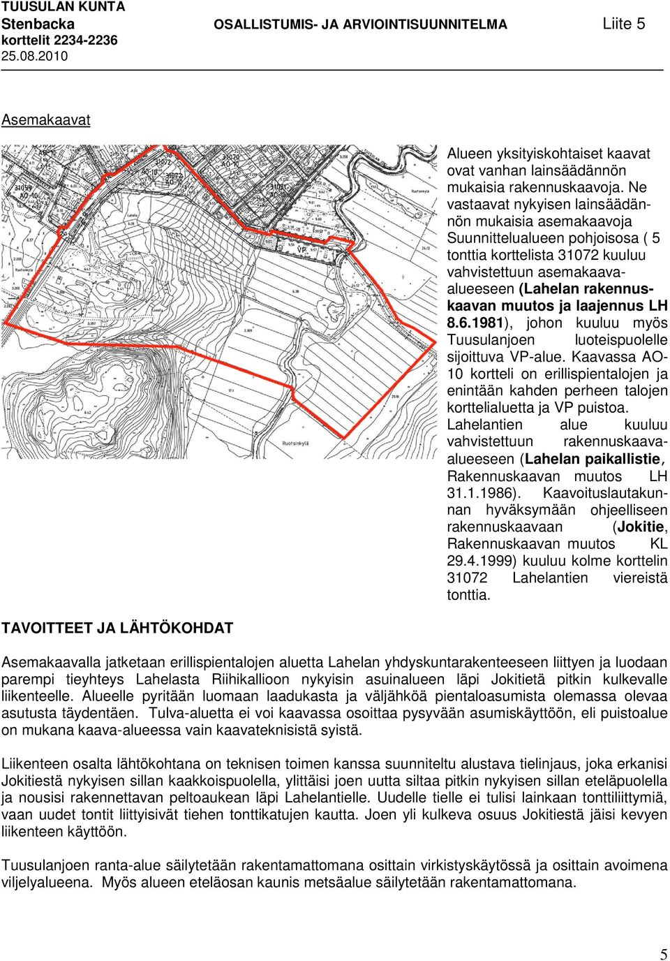 laajennus LH 8.6.1981), johon kuuluu myös Tuusulanjoen luoteispuolelle sijoittuva VP-alue.