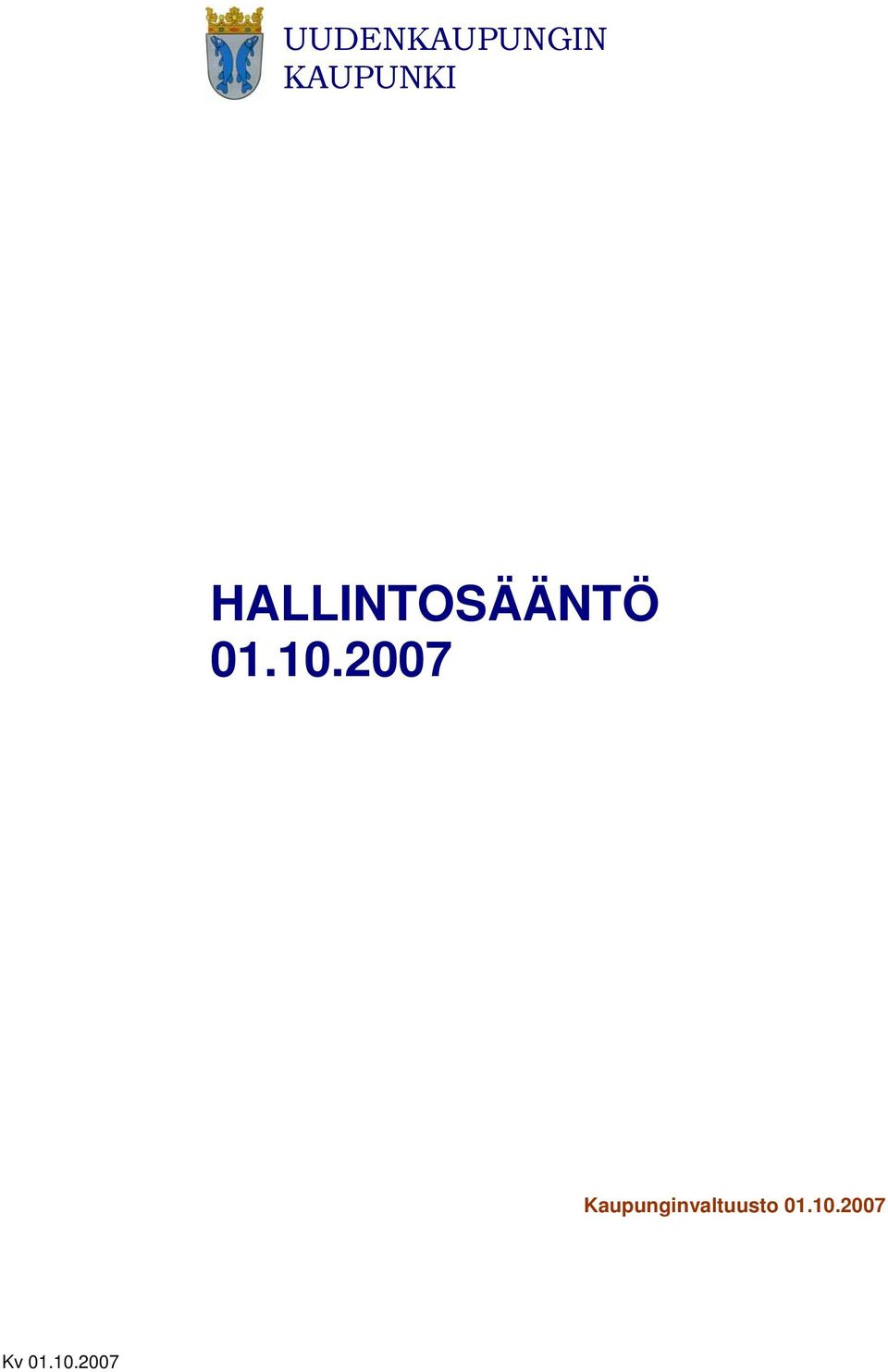 HALLINTOSÄÄNTÖ 01.