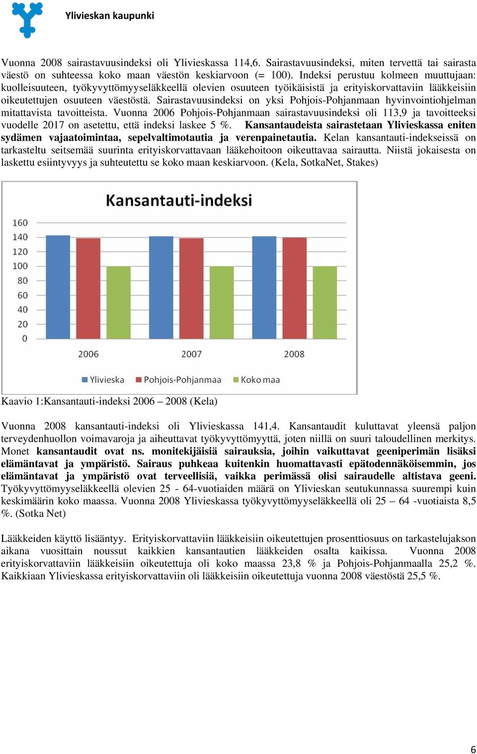 Sairastavuusindeksi on yksi Pohjois-Pohjanmaan hyvinvointiohjelman mitattavista tavoitteista.